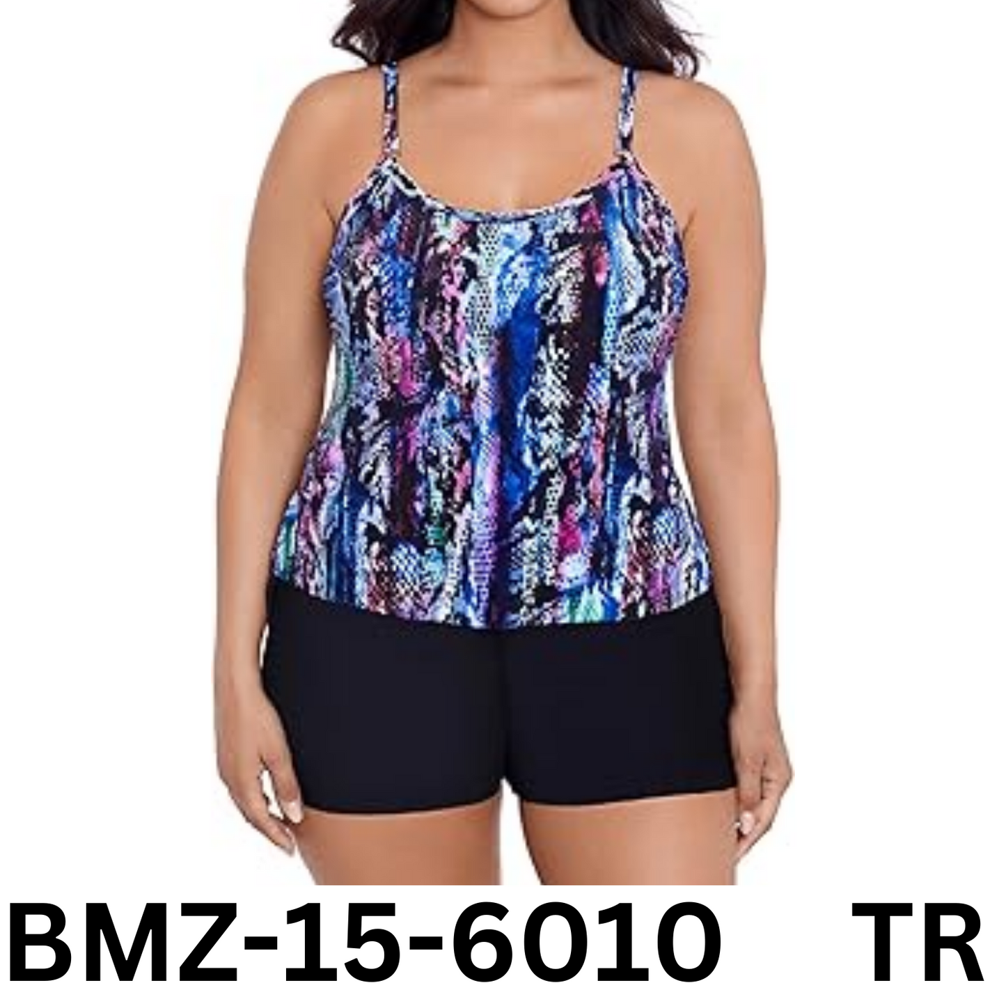 TrimShaper Women's Standard Farrah Swim Romper, Bollywood Boa, 16 ~ 15