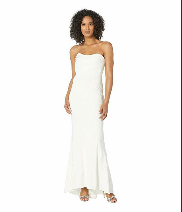 Adrianna Papell Lola Strapless Gown, Women's Dress Size 16, Ivory NEW $220