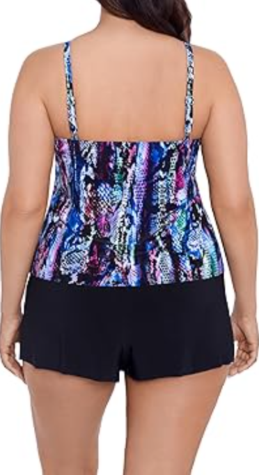 TrimShaper Women's Standard Farrah Swim Romper, Bollywood Boa, 16 ~ 15