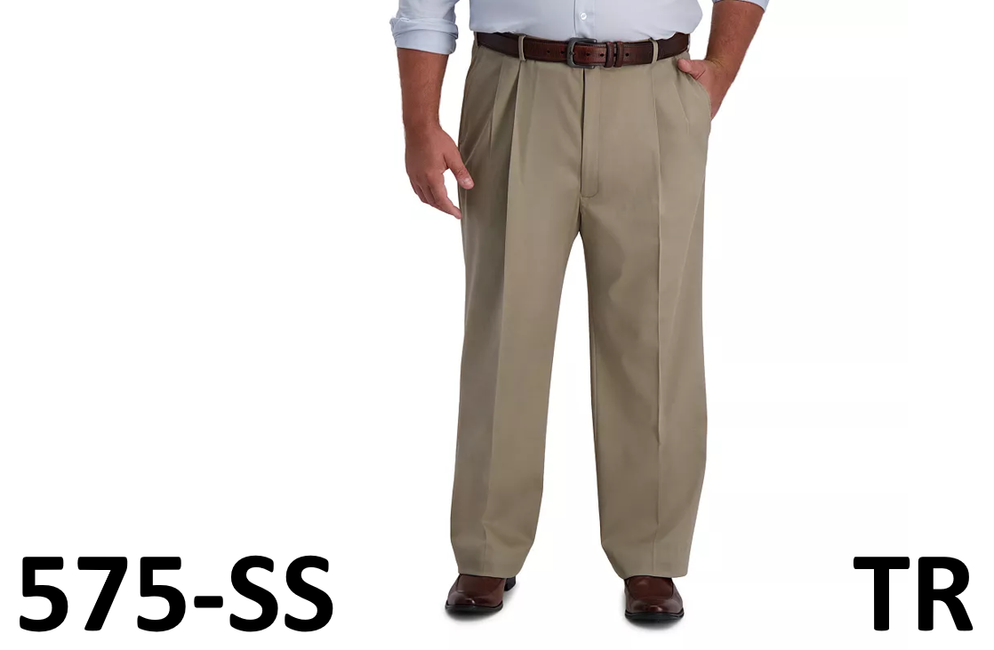 Big & Tall Haggar® Iron-Free Premium Khaki Classic-Fit Pleat Pants 42Wx29L