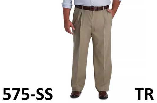 Big & Tall Haggar® Iron-Free Premium Khaki Classic-Fit Pleat Pants 42Wx29L