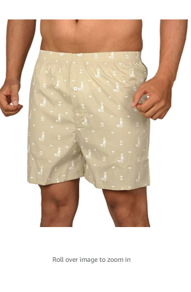 The Cotton Company Men's Cotton Boxers (Pack of 3) Grey, Navy & Beige Medium