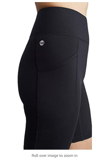 Bandier x All Access Center Stage Pocket Biker Short, Black, S
