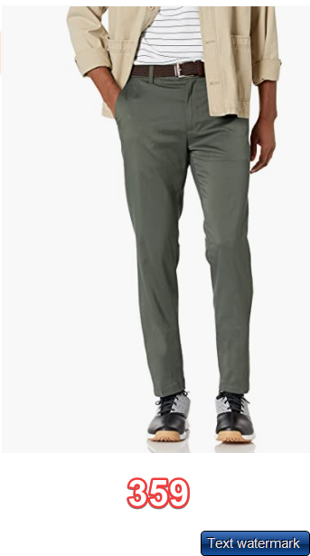 Amazon Essentials Men's Slim-Fit Stretch Golf Pant Olive 28WX32L