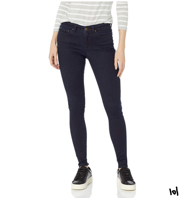 Brand - Daily Ritual Women's Mid-Rise Skinny Jean, Indigo Blue Overdyed, 28 (6)