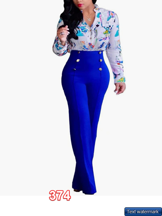 Women's Stretchy High Waisted Wide Leg Button-Down Pants Sailor Bell Flare Pants