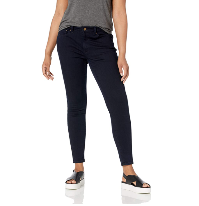 Brand - Daily Ritual Women's Mid-Rise Skinny Jean, Indigo Blue Overdyed, 28 (6)