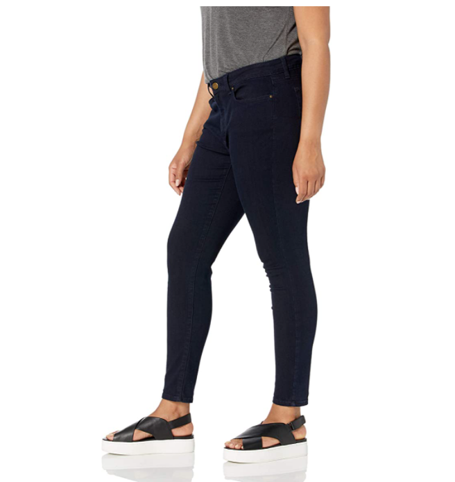 Brand - Daily Ritual Women's Mid-Rise Skinny Jean, Indigo Blue Overdyed, 28 (6)