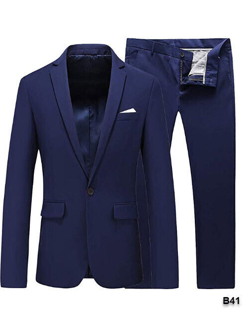 UNINUKOO Mens Two Piece Groom Wedding Formal Dinner Dance Party Skinny Suit M/29