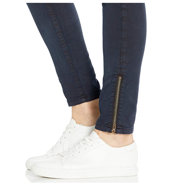 Daily Ritual Women's Stretch Twill High-Rise Ankle-Zip Utility Pant, Navy 8