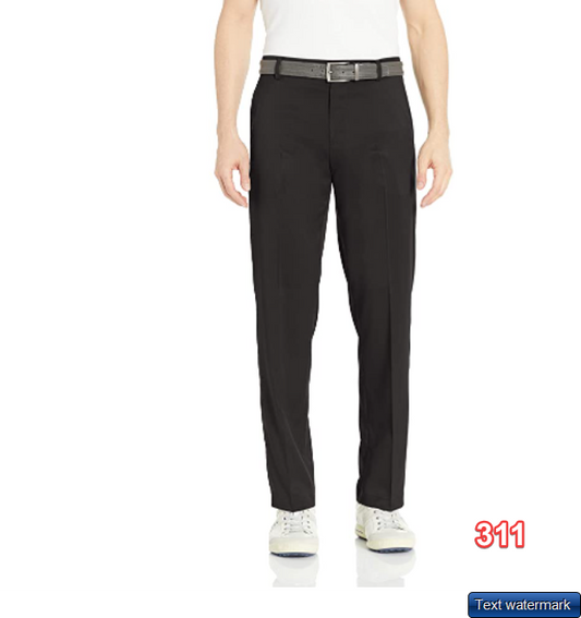 Essentials Men's Classic-Fit Stretch Golf Pant, Black, 30W x 32L