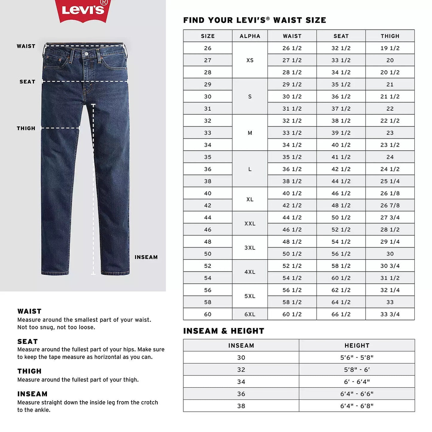 Big & Tall Levi's® 505™ Regular Fit Jeans Black 46Wx29L