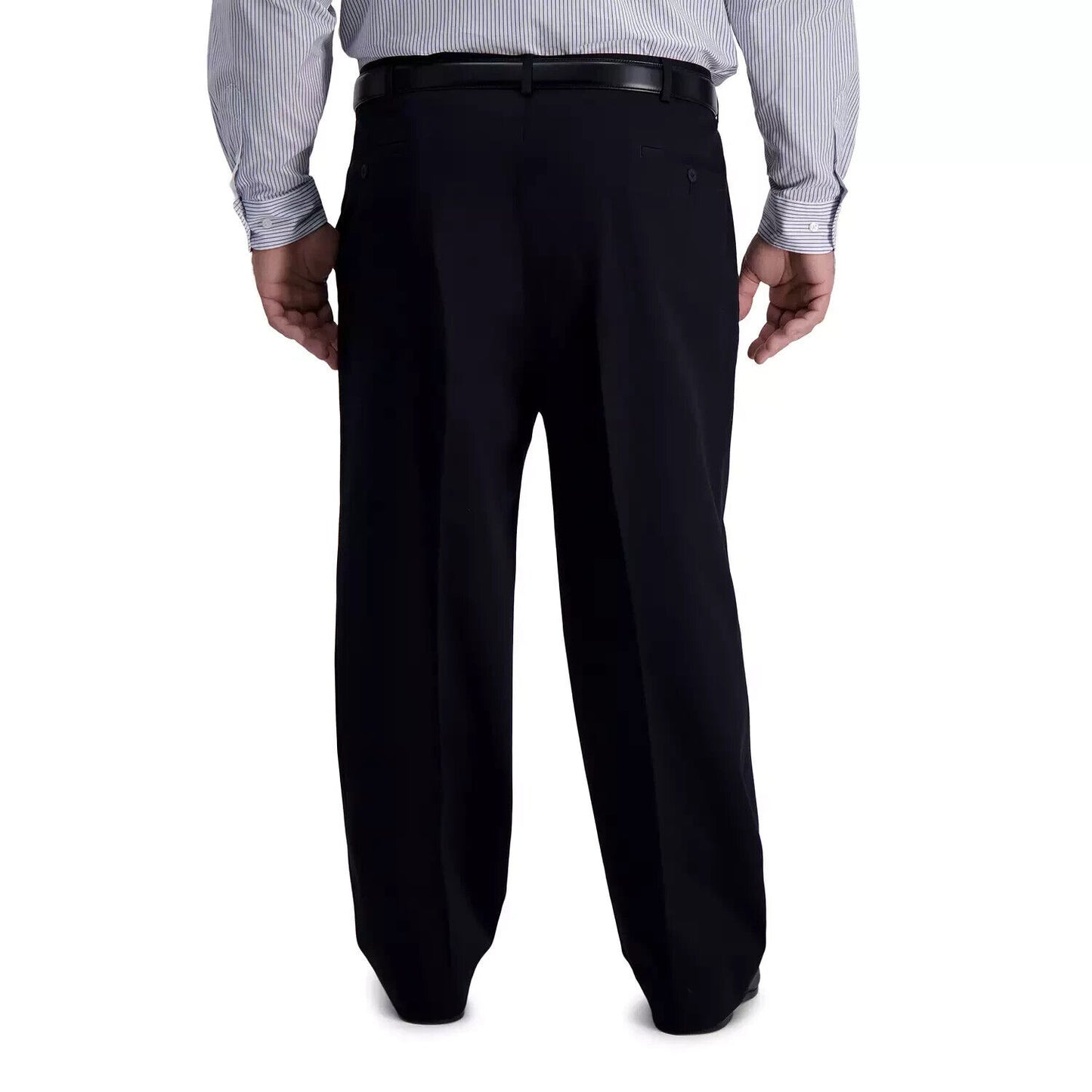 Big & Tall Haggar® Iron-Free Premium Khaki Classic-Fit Pleat Pants Black 32Wx32L