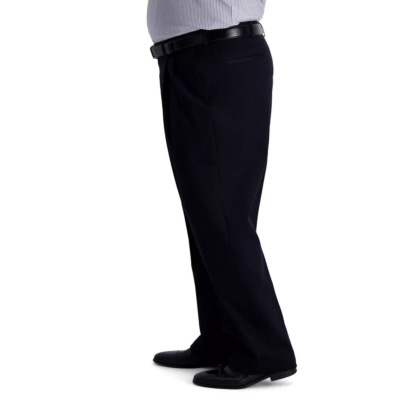 Big & Tall Haggar® Iron-Free Premium Khaki Classic-Fit Pleat Pants Black 32Wx32L