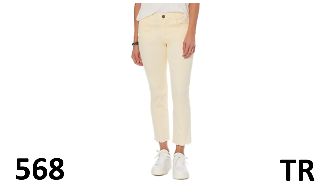 Democracy Women's Ab Solution Scallop Edge Jeans, Lemon Lush, Size 14