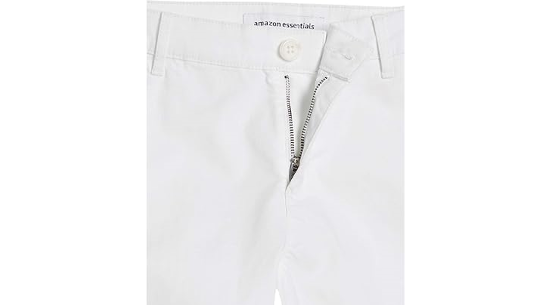 Amazon Essentials Women's Classic Straight-Fit Stretch Twill Chino Pant White 18