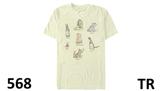 Disney Men's Pooh Winnie Poster T-Shirt, Cream, Large