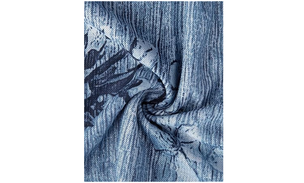 Timeson Women Tunic Tops Summer Floral Business Casual Dress Shirt, Deep Blue XL