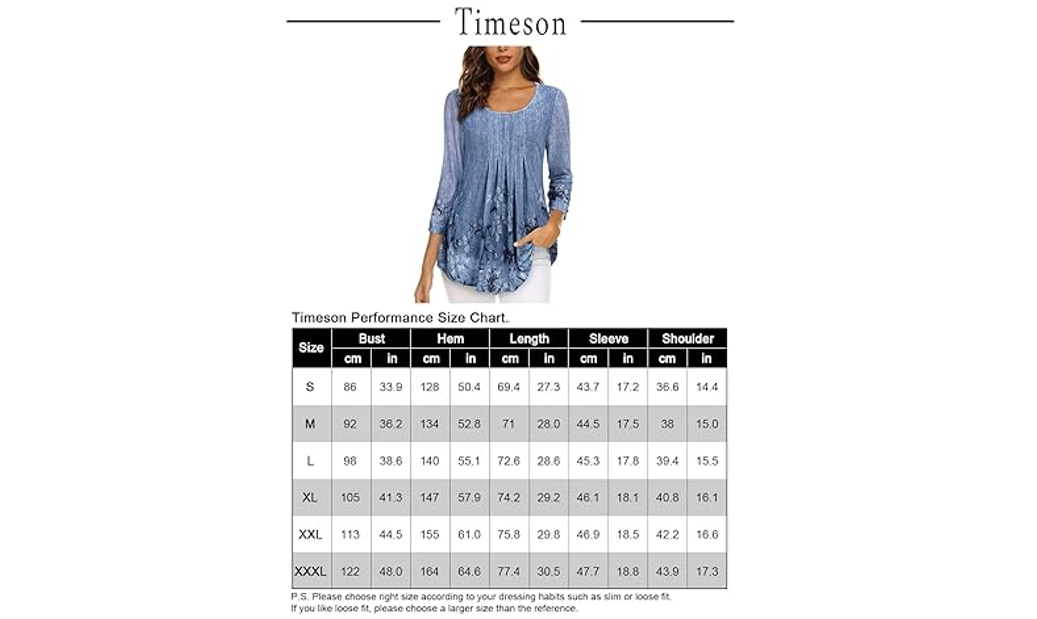 Timeson Women Tunic Tops Summer Floral Business Casual Dress Shirt, Deep Blue XL