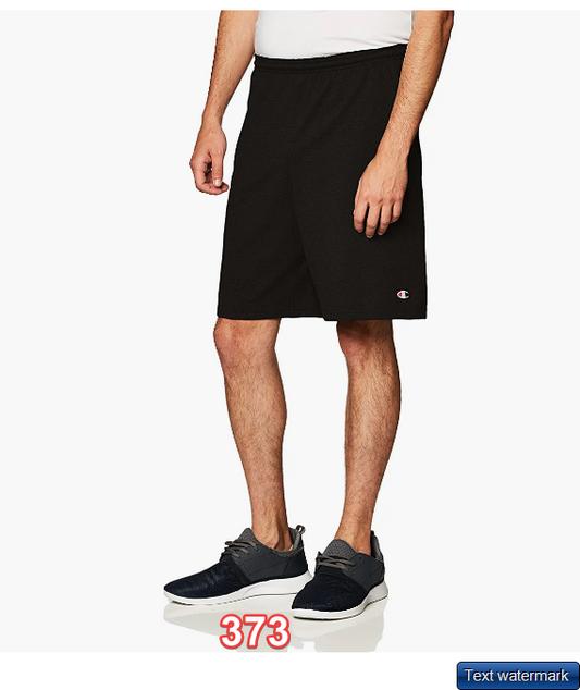 Champion Men's 9" Everyday Cotton Short with Pockets Black Small