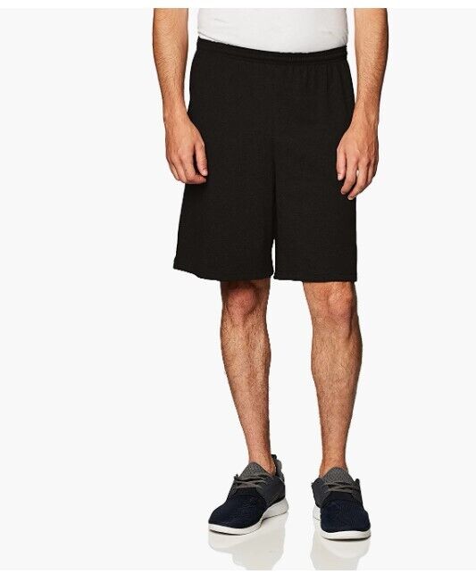Champion Men's 9" Everyday Cotton Short with Pockets Black Small