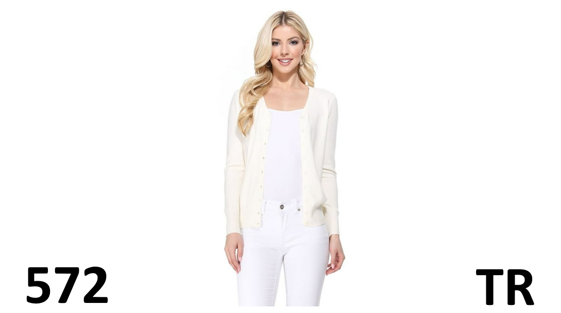 YEMAK Women's Long Sleeve V-Neck Button Down Soft Knit Cardigan Sweater, White S