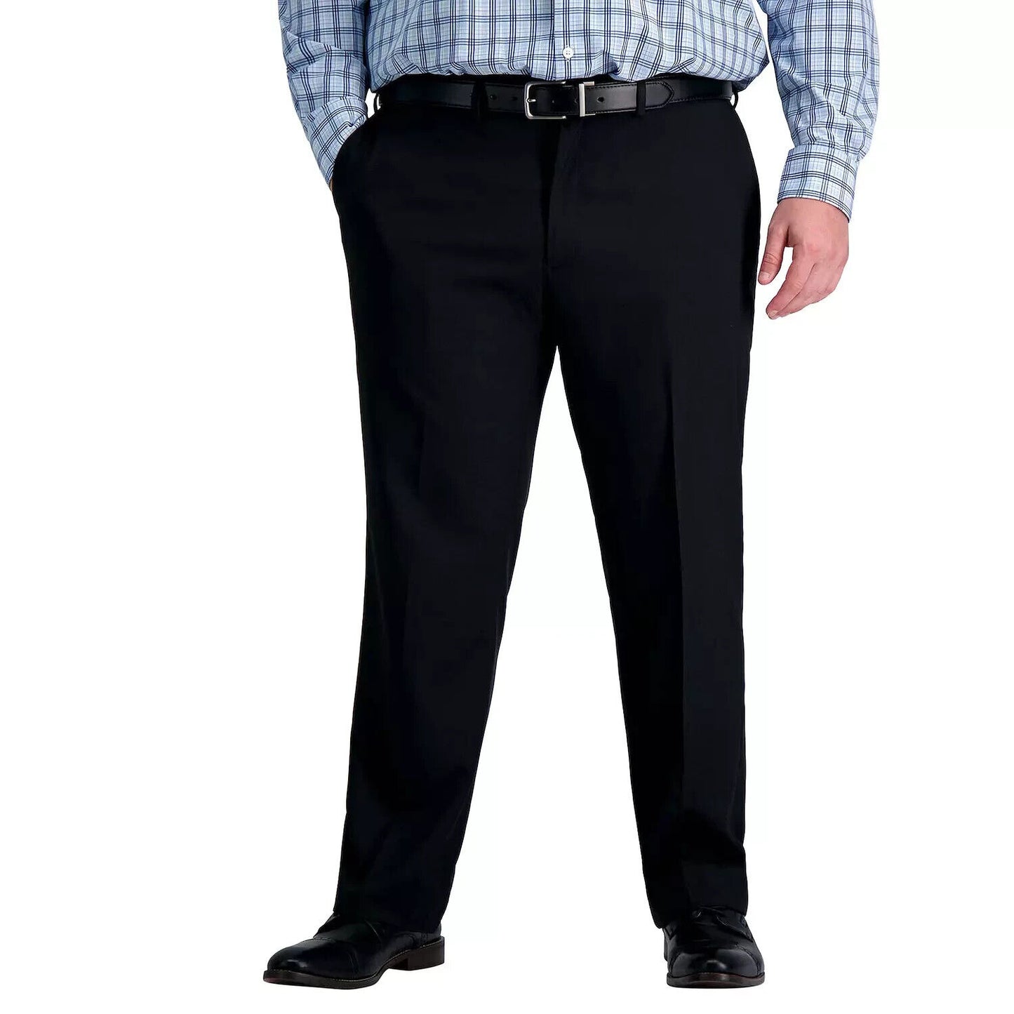 Big & Tall Haggar Premium Comfort Straight-Fit Flat-Front Dress Pant Black 38x30