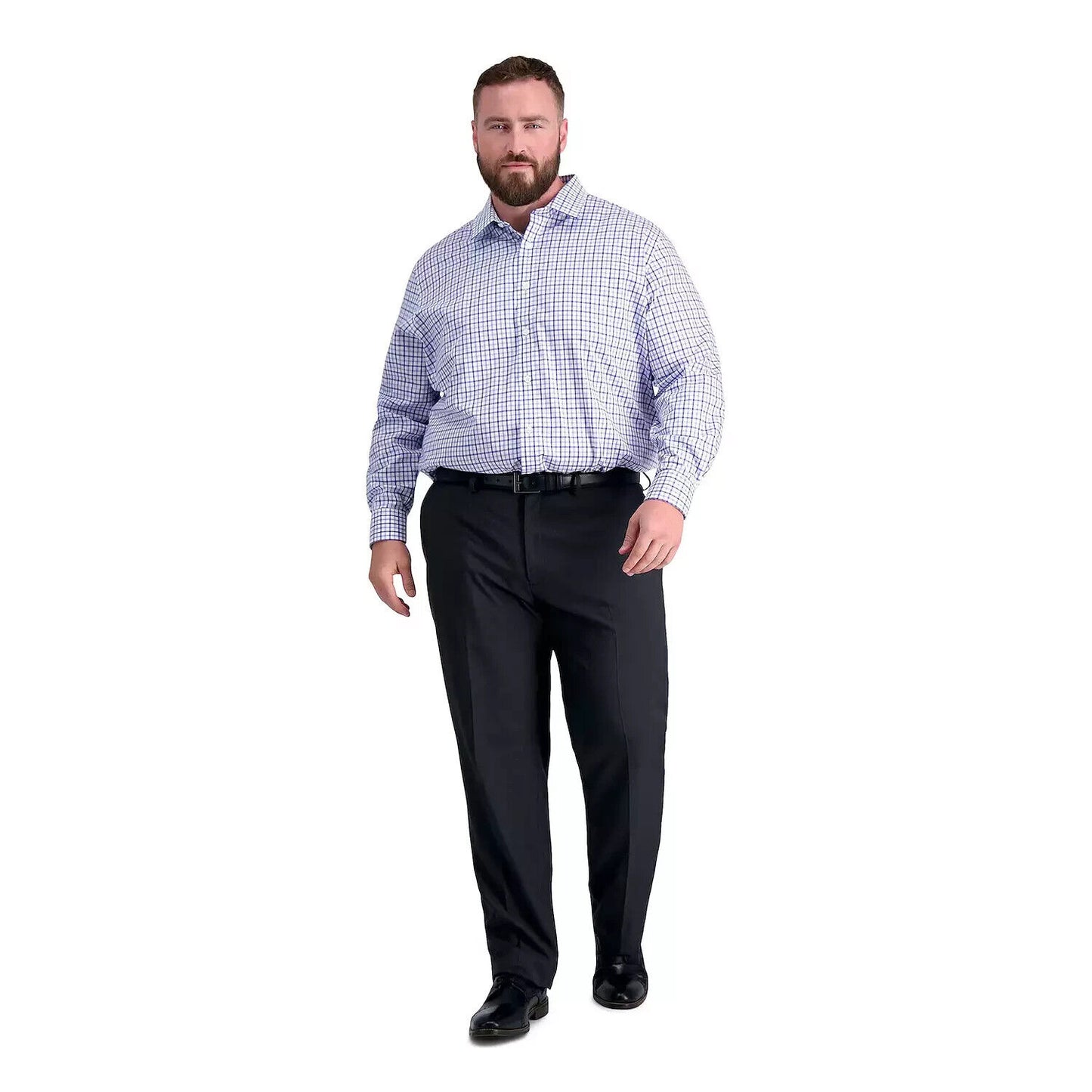 Big & Tall Haggar Premium Comfort Straight-Fit Flat-Front Dress Pant Black 38x30