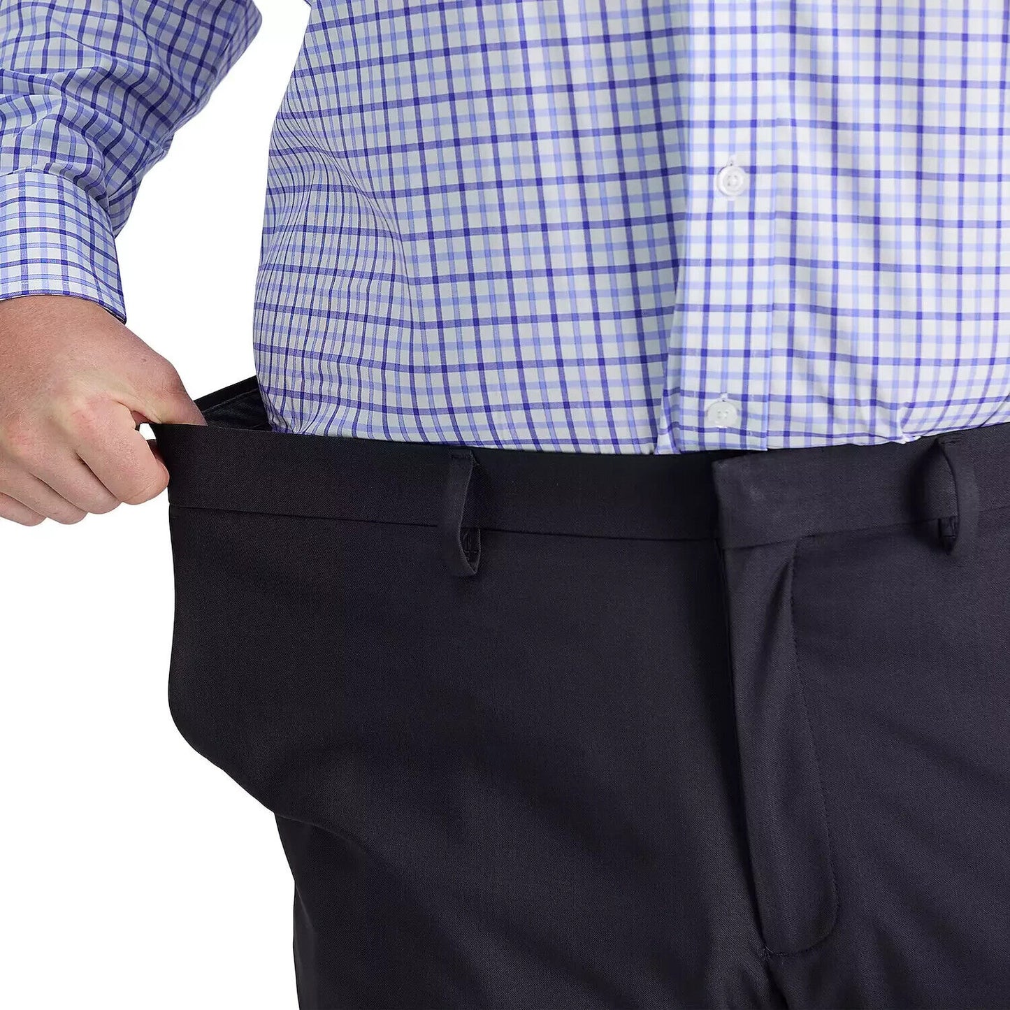 Big & Tall Haggar Premium Comfort Straight-Fit Flat-Front Dress Pant Black 38x30
