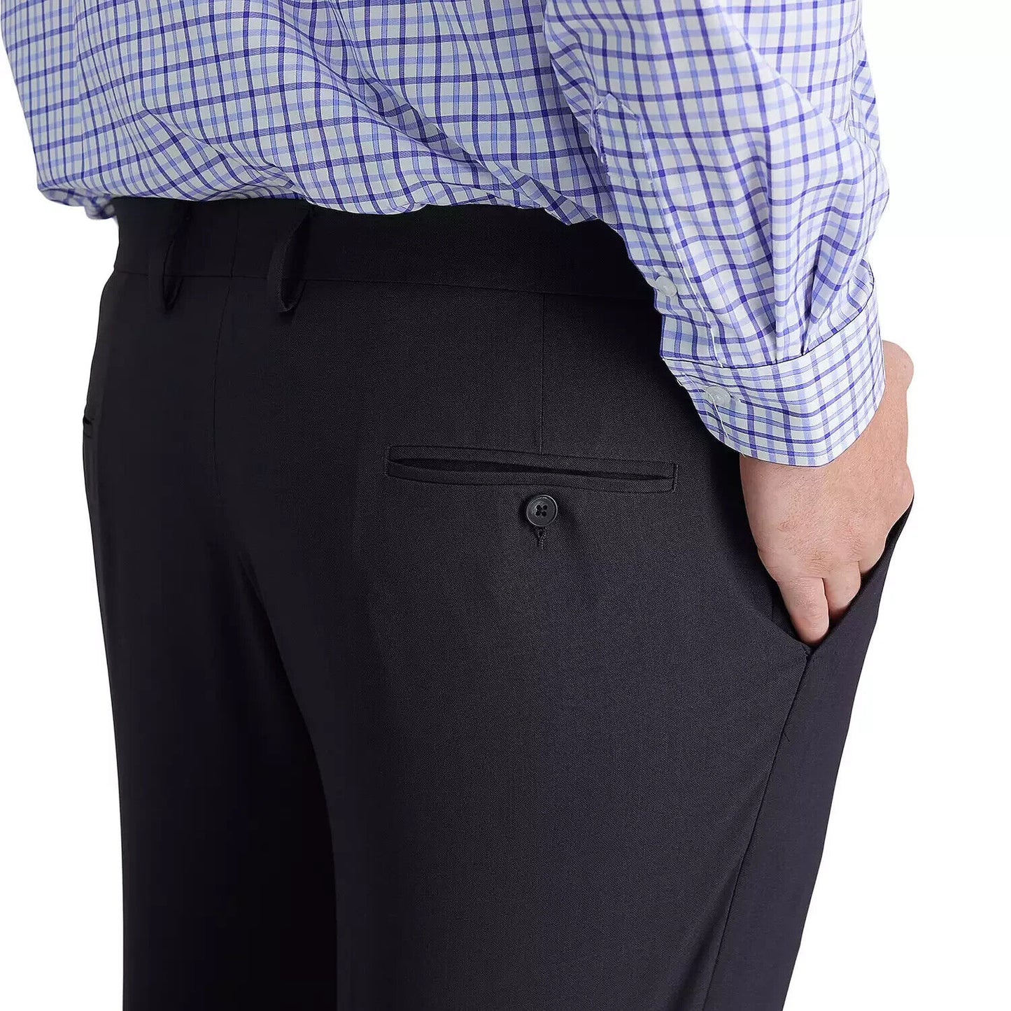 Big & Tall Haggar Premium Comfort Straight-Fit Flat-Front Dress Pant Black 38x30