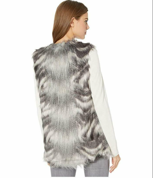 Cupcakes and Cashmere Vivianna Faux Fur Vest - Women's Size M - Grey NEW $138