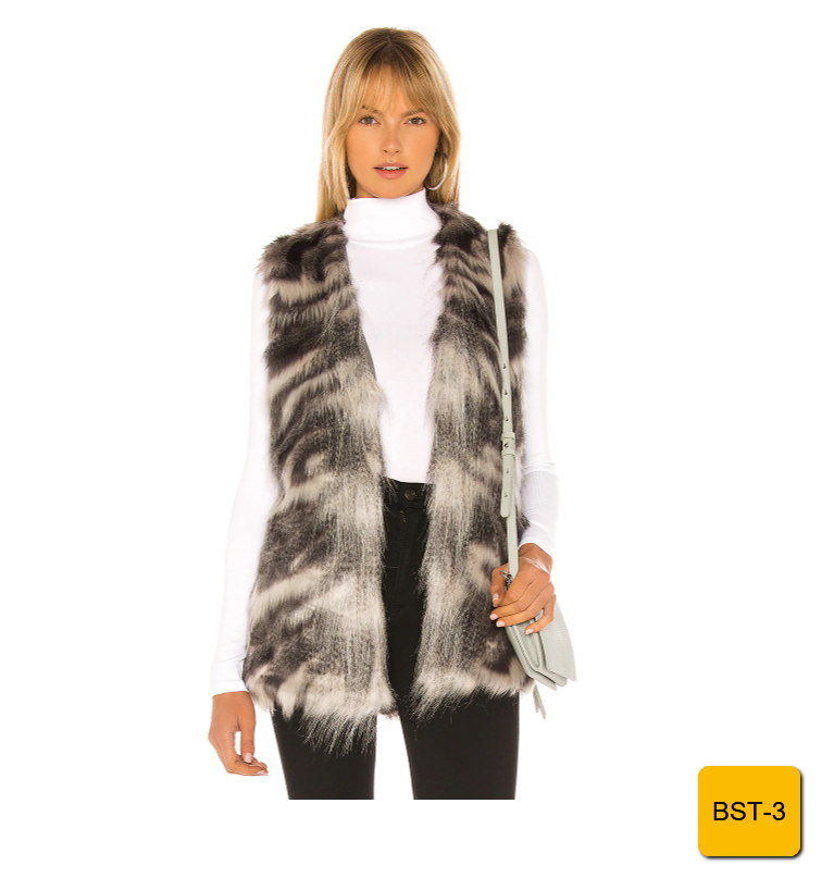 Cupcakes and Cashmere Vivianna Faux Fur Vest - Women's Size M - Grey NEW $138