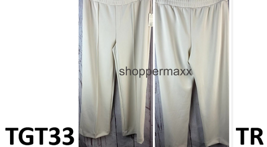 Women's High-Rise Full Jogger Knit Pants - A New Day, Color- Cream, Size- Large