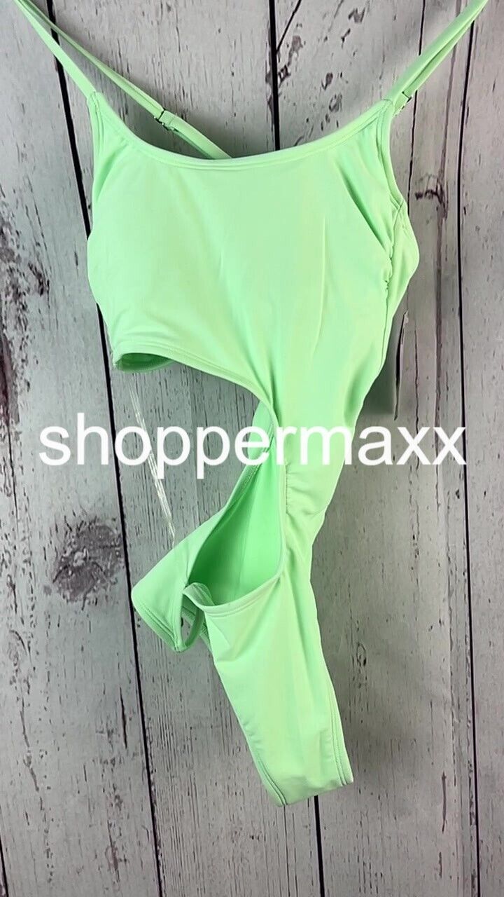 Women's One Shoulder Cut Out One Piece Swimsuit - Wild Fable, Light Green, XS