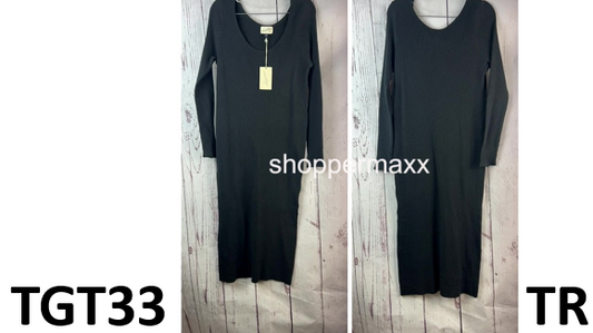 Women's Long Sleeve Midi Sweater Dress - Universal Thread, Black, Size-XX-Large
