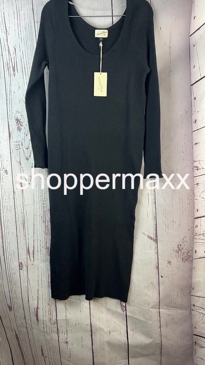 Women's Long Sleeve Midi Sweater Dress - Universal Thread, Black, Size-XX-Large