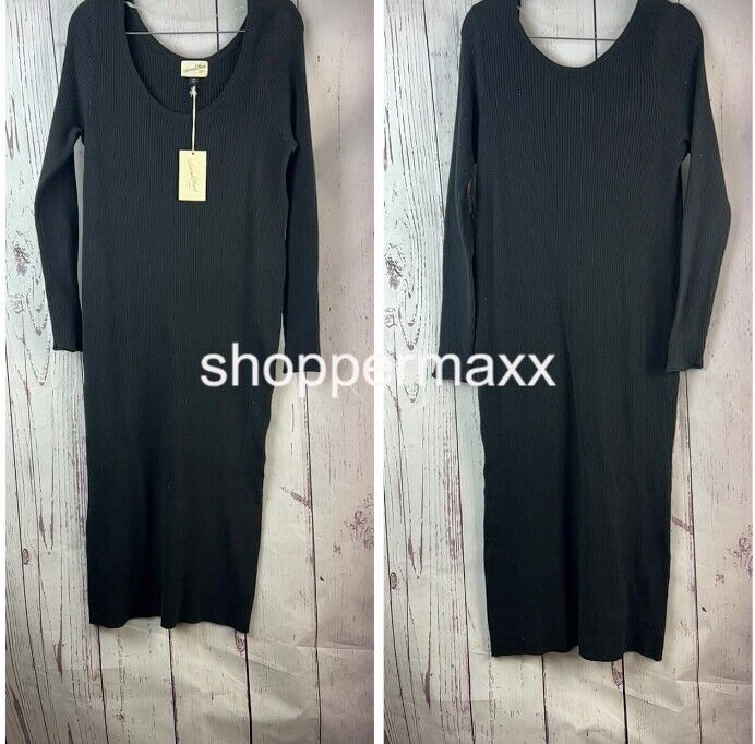 Women's Long Sleeve Midi Sweater Dress - Universal Thread, Black, Size-XX-Large