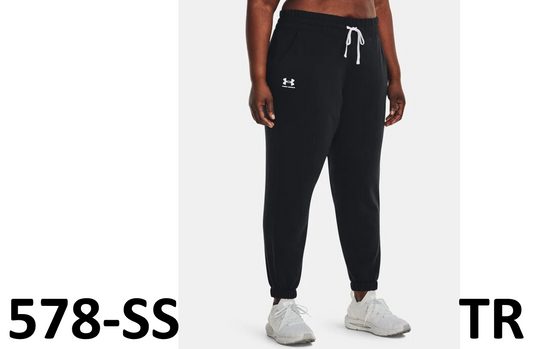 Women's Under Armour Rival Terry Joggers, Black, Size 1X