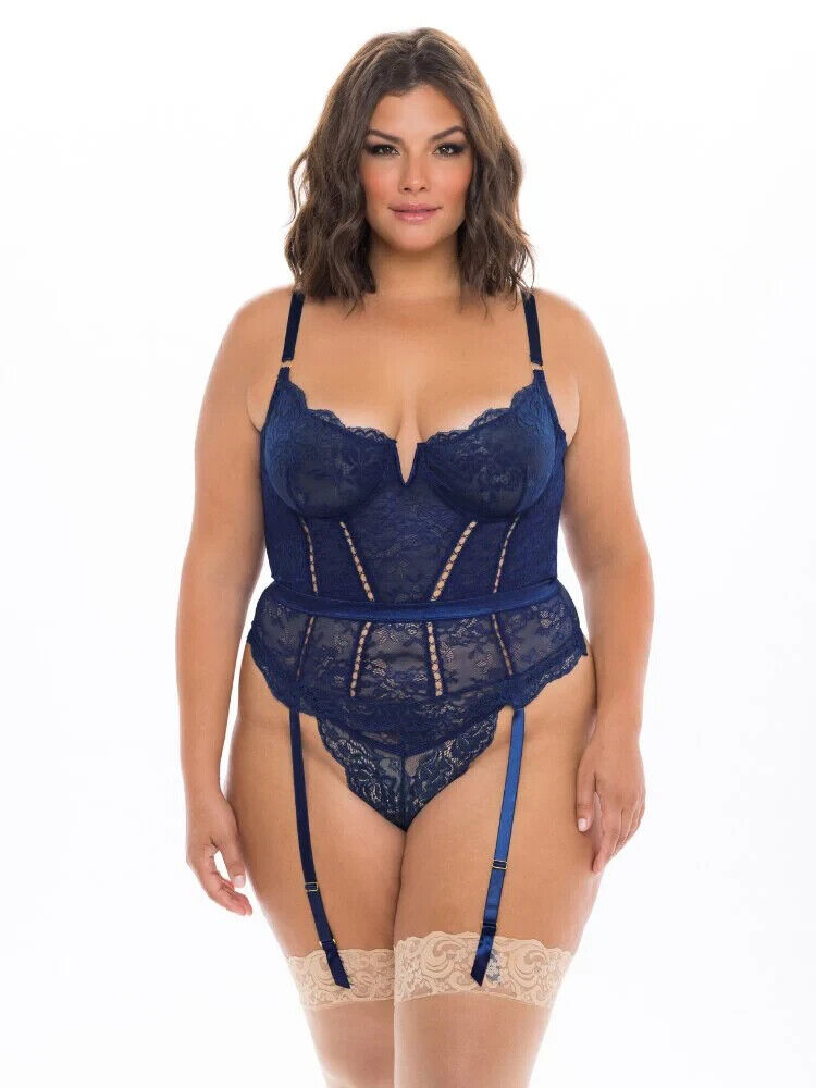 Women's Oh La La Plus Size Blue Merrywidow Set, Blue, Size 2X
