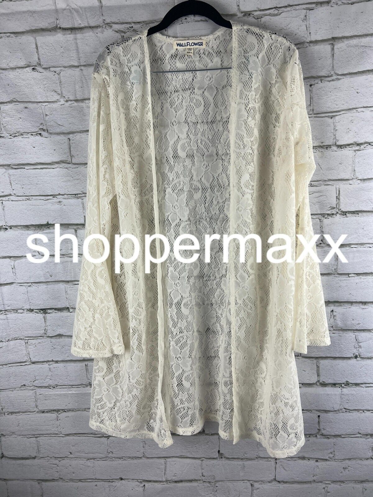 WallFlower Cover up Lace Crochet, OFFWHITE/BEIGE, Size X-Large