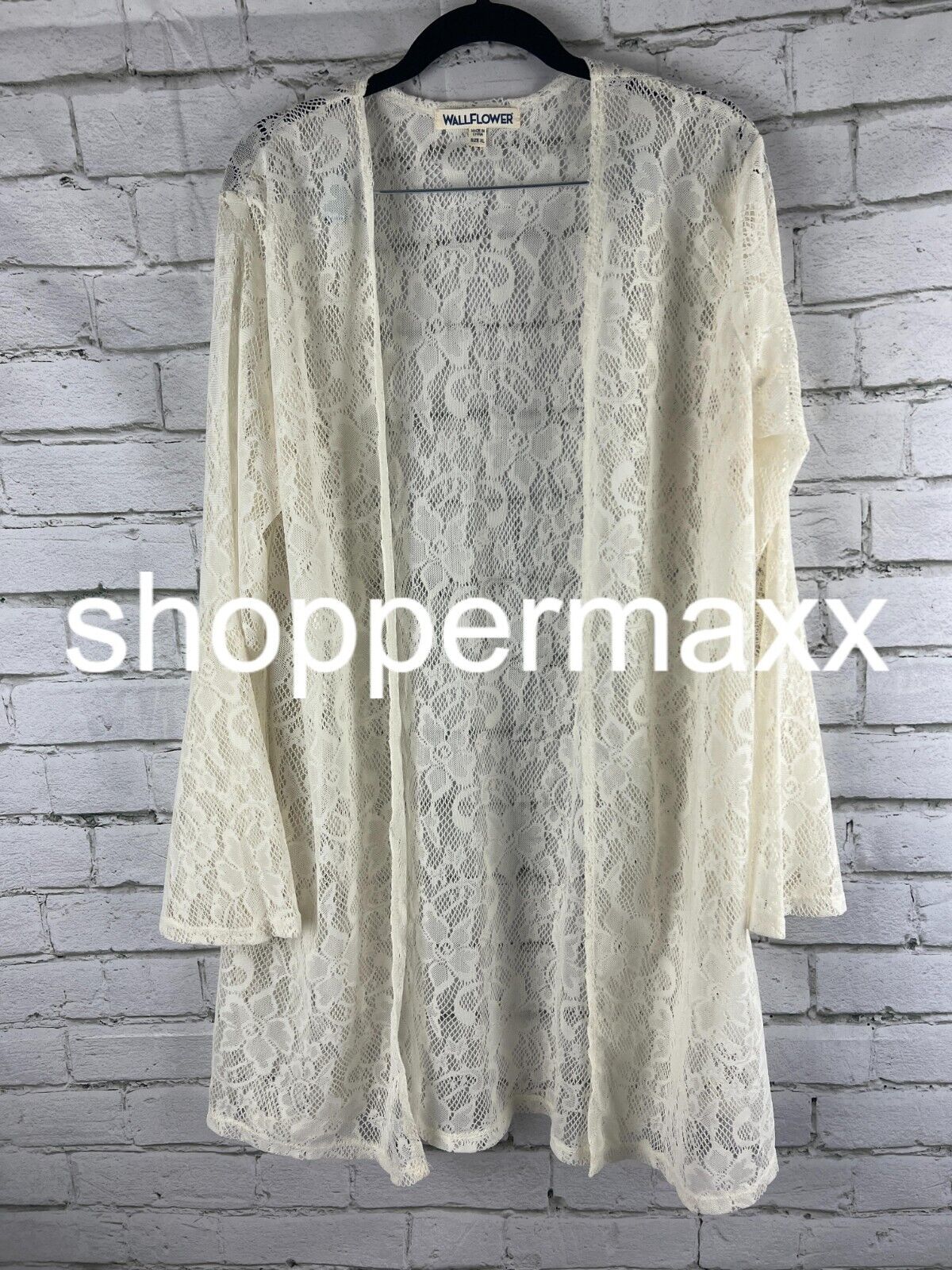 WallFlower Cover up Lace Crochet, OFFWHITE/BEIGE, Size X-Large