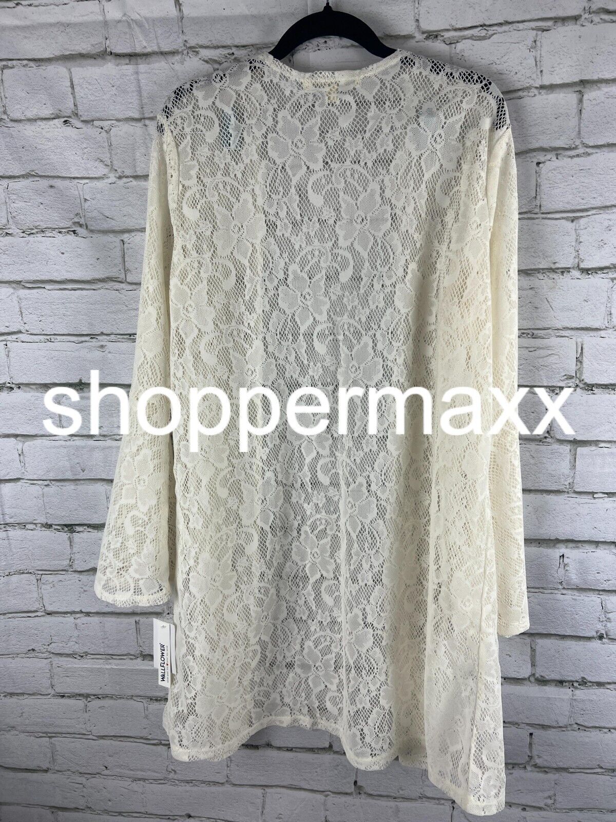 WallFlower Cover up Lace Crochet, OFFWHITE/BEIGE, Size X-Large