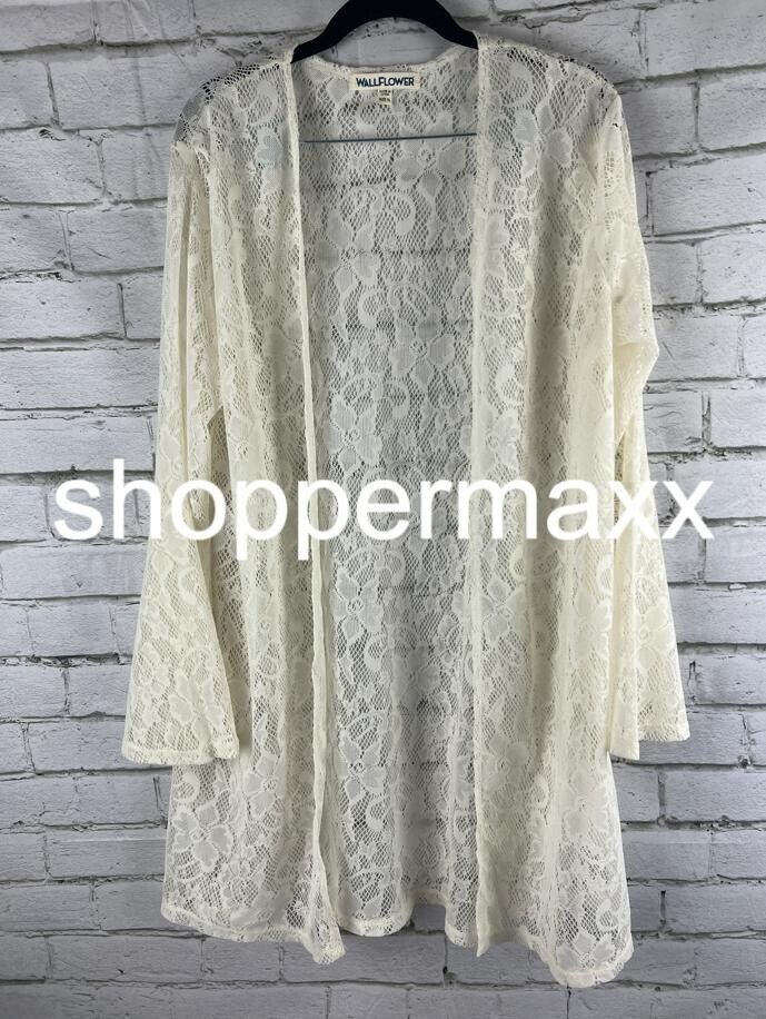 WallFlower Cover up Lace Crochet, OFFWHITE/BEIGE, Size X-Large