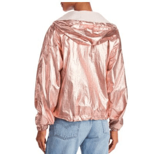💥Nwt $150 KENDALL AND KYLIE Metallic Reversible Windbreaker Jack XS & S💥 B14
