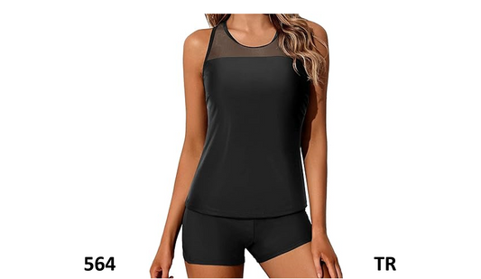 Yonique Tankini Swimsuits for Women with Shorts Athletic 2 Piece Bathing Suit, M