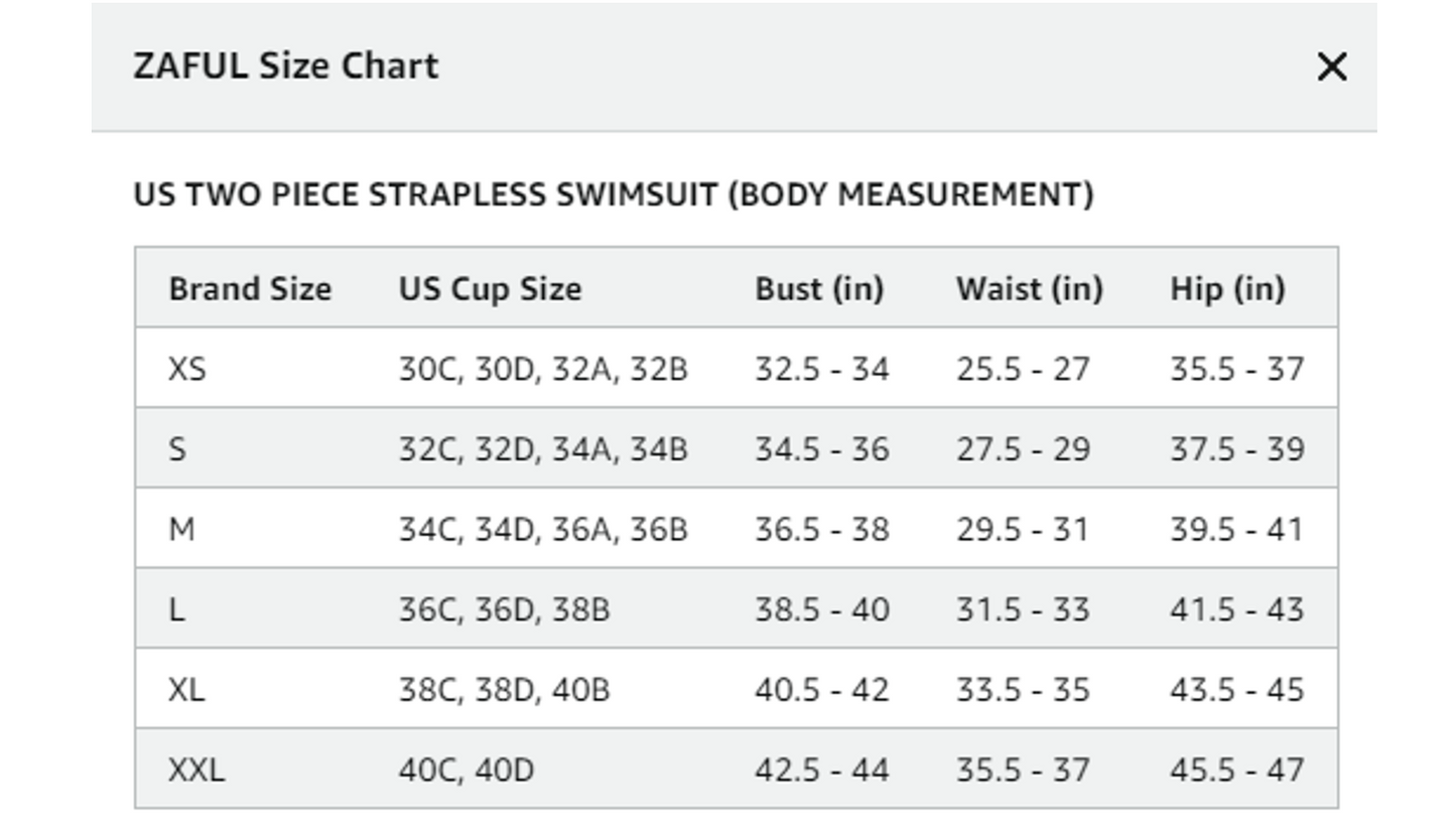 ZAFUL Women Strapless Bikini Swimsuit,TieSide Scrunch Butt Bandeau Bikini Set,XL