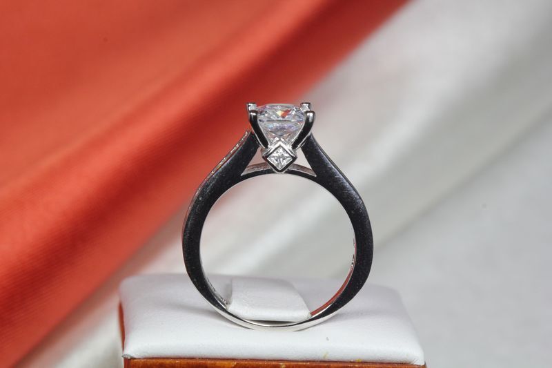 ENGAGEMENT RING WEDDING RING SET- STERLING SILVER 925 NICKEL FREE PRINCESS CUT
