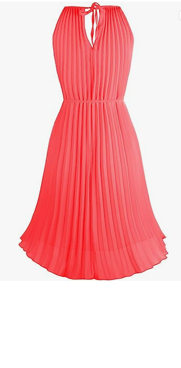 Ellames Women's Summer Spaghetti Strap Pleated Casual Swing Midi Dress with Belt