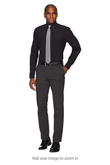 Buttoned Down Men's Slim-Fit Button Collar Solid Pocket Options Black 14.5" N/32