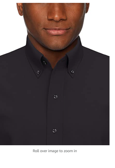 Buttoned Down Men's Slim-Fit Button Collar Solid Pocket Options Black 14.5" N/32